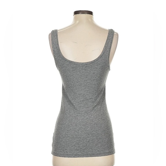 Theory Scoop-Neck Tank in Stretch Cotton - Medium Heather Grey, Size L - New! - Picture 4 of 5